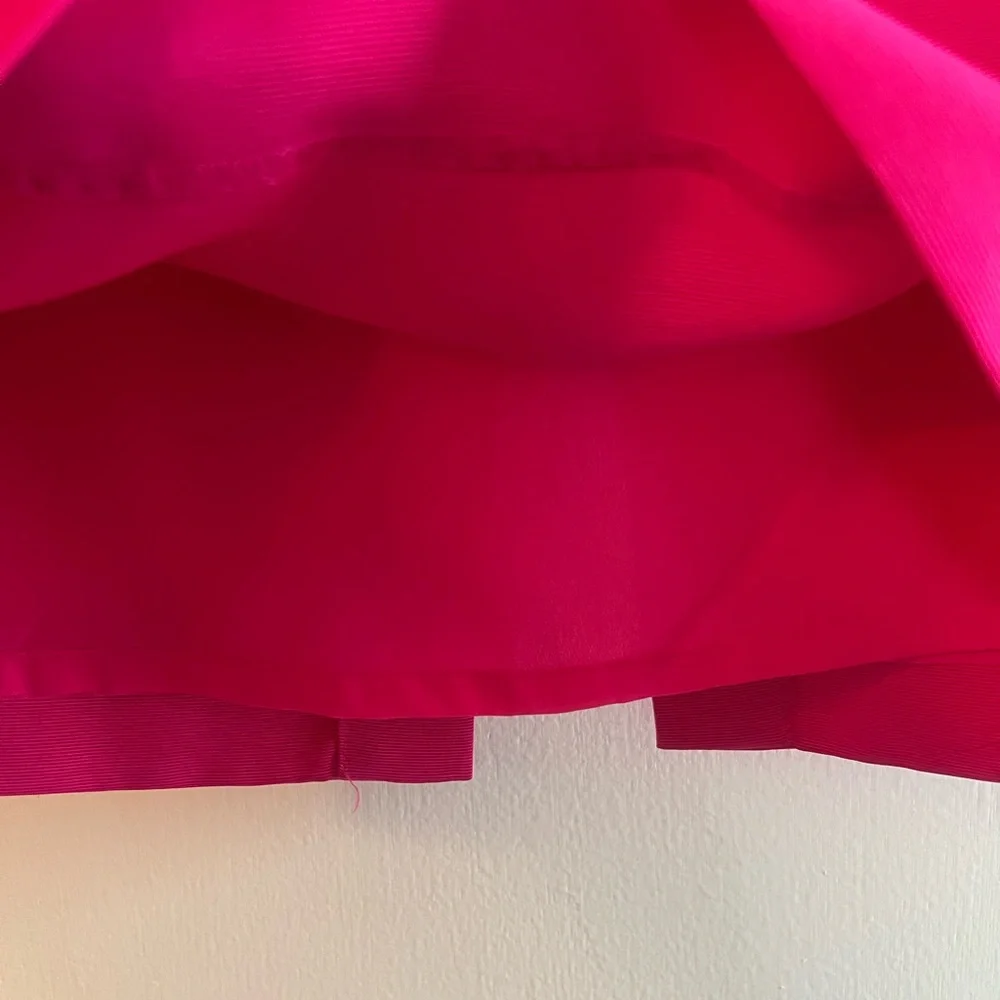 J. Crew Long Midi Pencil Skirt Faille Neon Fuchsia Hot Pink Preppy Modern Chic